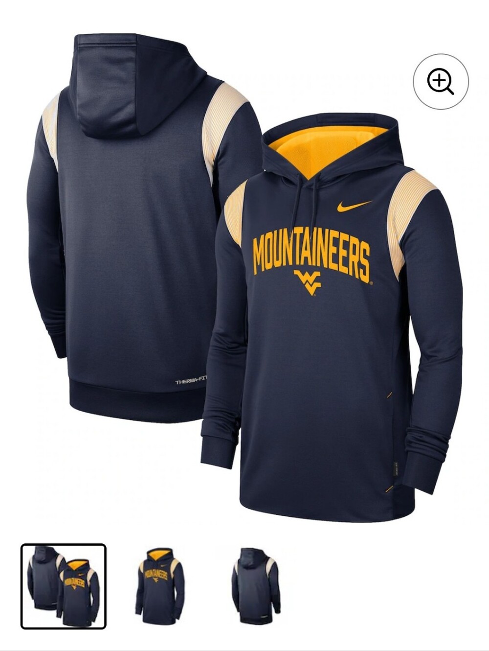Nike WVU Mountaineers GameDay Hoodie West Virginia University Mens XXL Navy